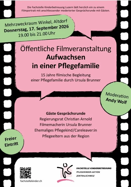 Zentralschweizer Filmtournée "Aufwachsen in einer Pflegefamilie"