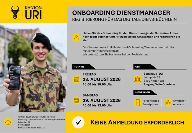 Onboarding-Termine digitales Dienstbüchlein
